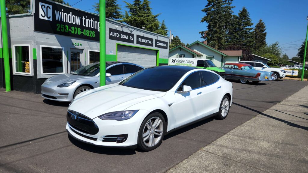 20220729_151816 Car window tinting finished result with professional bubble-free application.