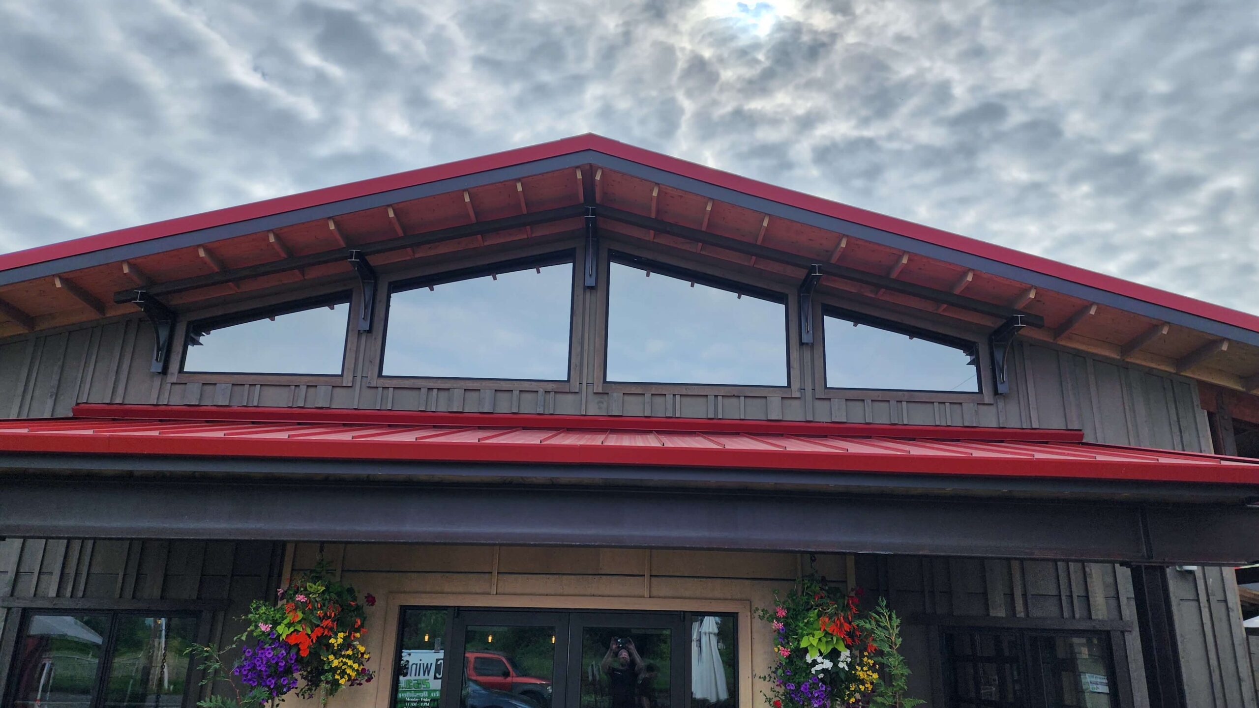 Window film installation on residential glass for furniture protection.