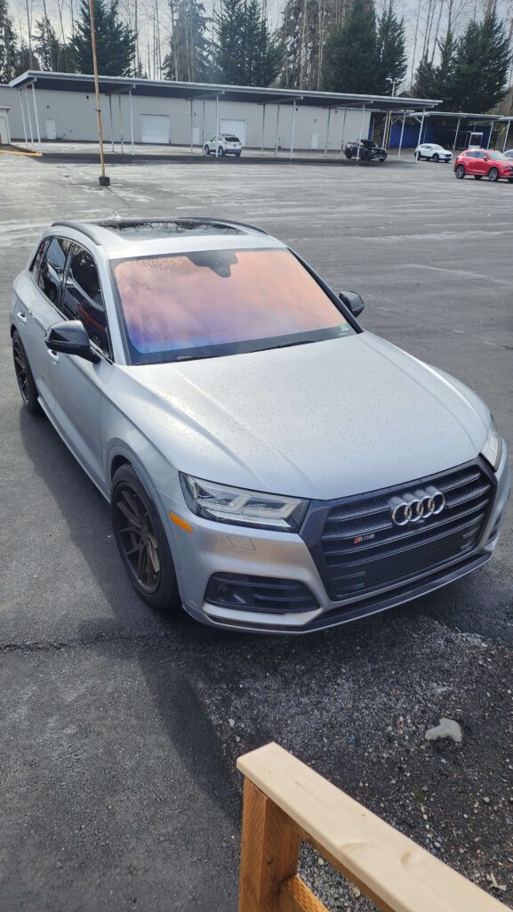 Car window tint installation showing UV and heat rejection benefits.